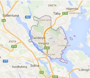 Danderyd map - New in Danderyd